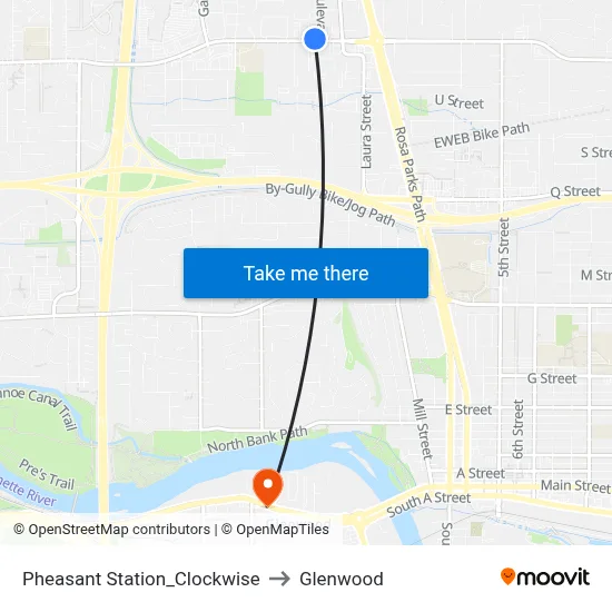 Pheasant Station_Clockwise to Glenwood map