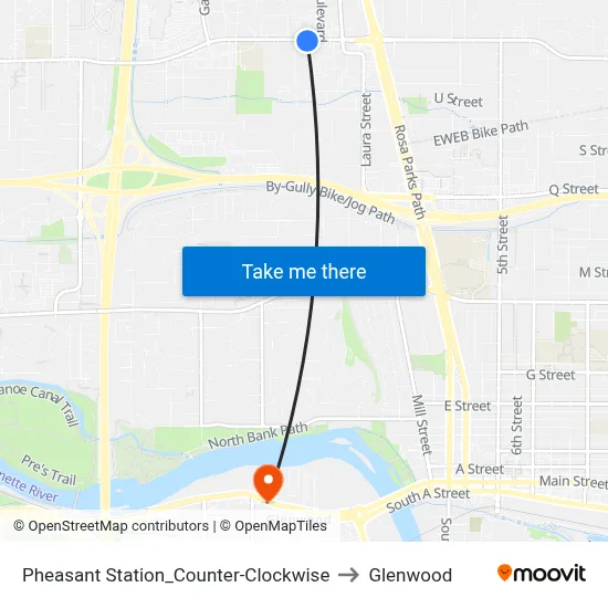 Pheasant Station_Counter-Clockwise to Glenwood map