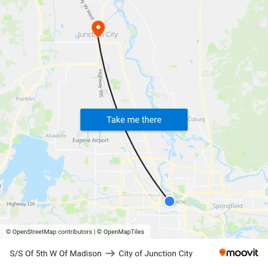 S/S Of 5th W Of Madison to City of Junction City map