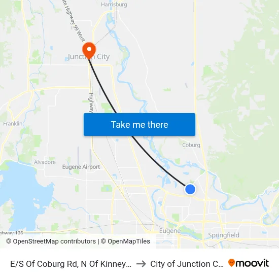 E/S Of Coburg Rd, N Of Kinney Lp to City of Junction City map