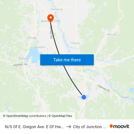 N/S Of E. Oregon Ave. E Of Hwy 99 to City of Junction City map