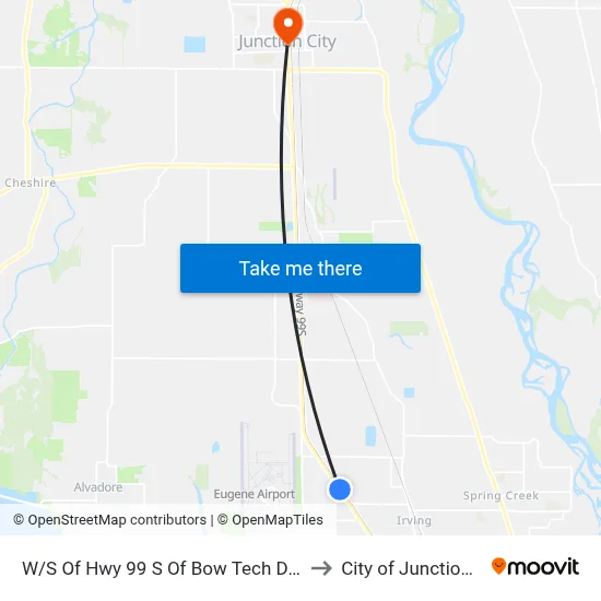 W/S Of Hwy 99 S Of Bow Tech Driveway to City of Junction City map
