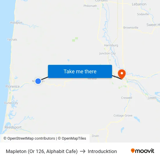 Mapleton (Or 126, Alphabit Cafe) to Introducktion map