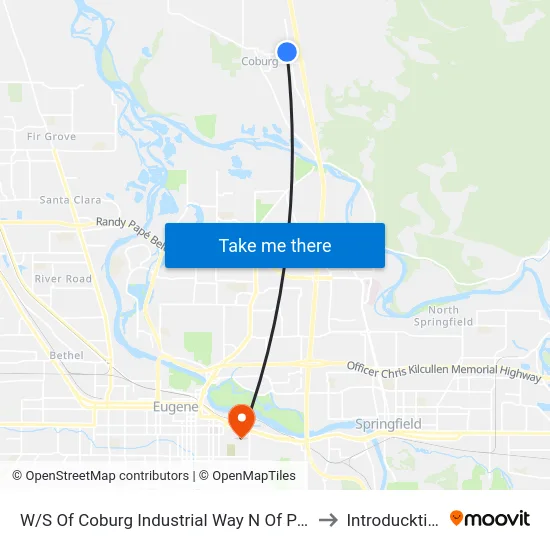 W/S Of Coburg Industrial Way N Of Pearl to Introducktion map
