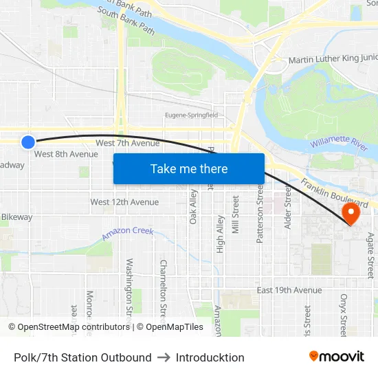 Polk/7th Station Outbound to Introducktion map
