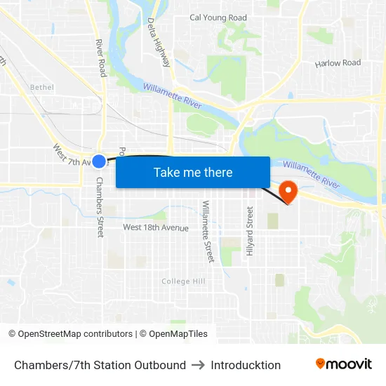 Chambers/7th Station Outbound to Introducktion map