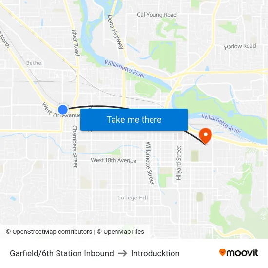 Garfield/6th Station Inbound to Introducktion map