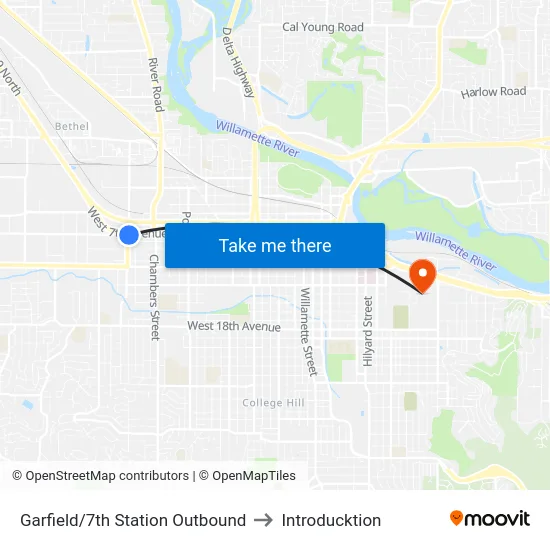 Garfield/7th Station Outbound to Introducktion map