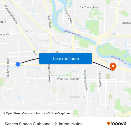 Seneca Station Outbound to Introducktion map