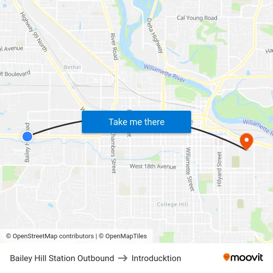 Bailey Hill Station Outbound to Introducktion map