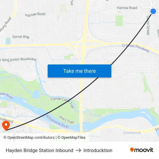 Hayden Bridge Station Inbound to Introducktion map