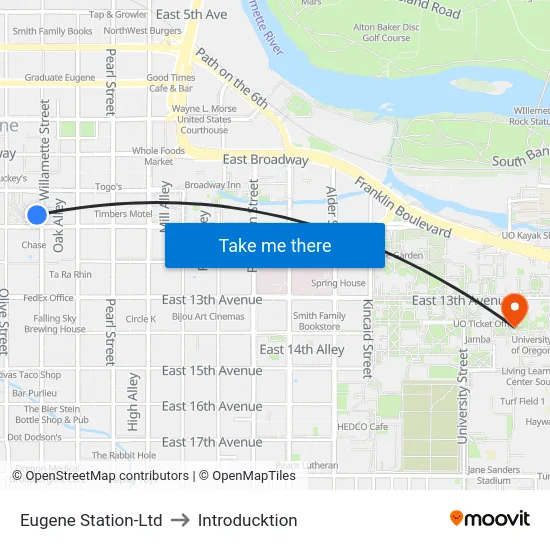 Eugene Station-Ltd to Introducktion map