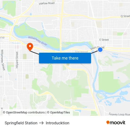 Springfield Station to Introducktion map