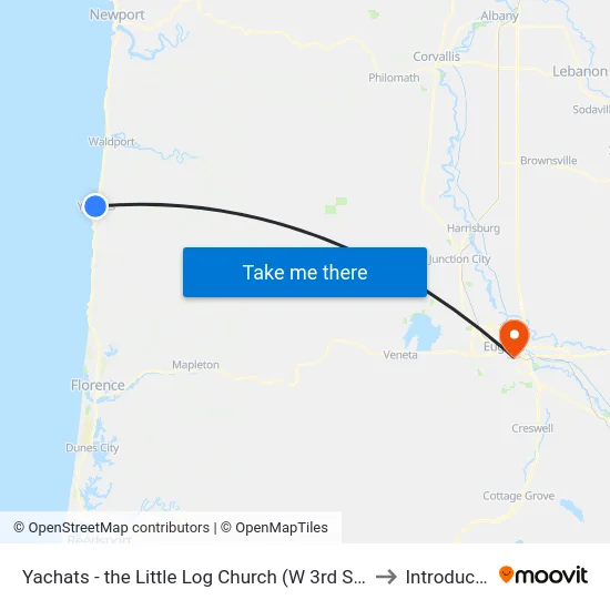 Yachats - the Little Log Church (W 3rd St & Pontiac St) to Introducktion map