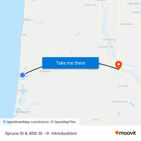 Spruce St & 40th St to Introducktion map