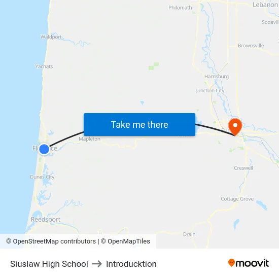Siuslaw High School to Introducktion map
