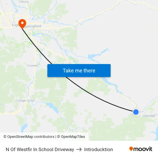 N Of Westfir In School Driveway to Introducktion map