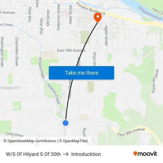 W/S Of Hilyard S Of 30th to Introducktion map