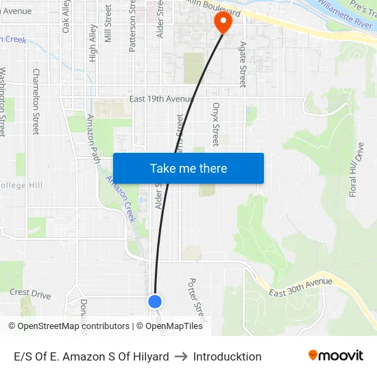 E/S Of E. Amazon S Of Hilyard to Introducktion map