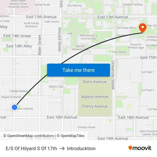 E/S Of Hilyard S Of 17th to Introducktion map