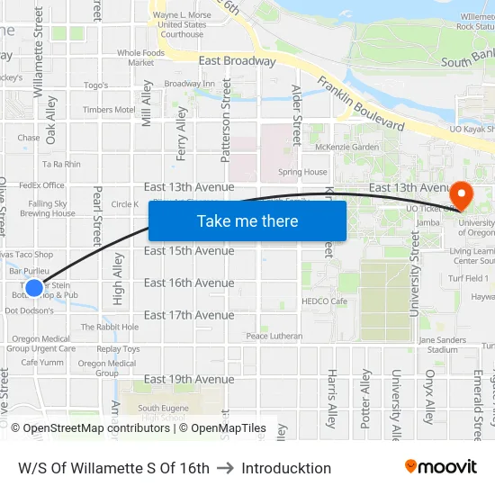 W/S Of Willamette S Of 16th to Introducktion map