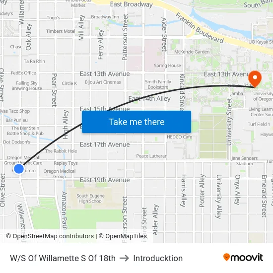 W/S Of Willamette S Of 18th to Introducktion map