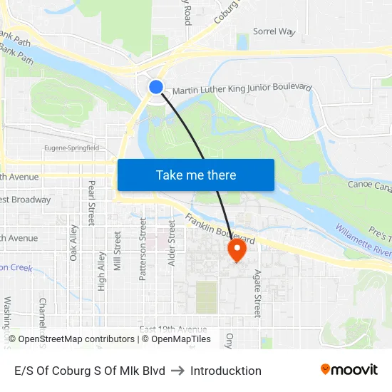 E/S Of Coburg S Of Mlk Blvd to Introducktion map