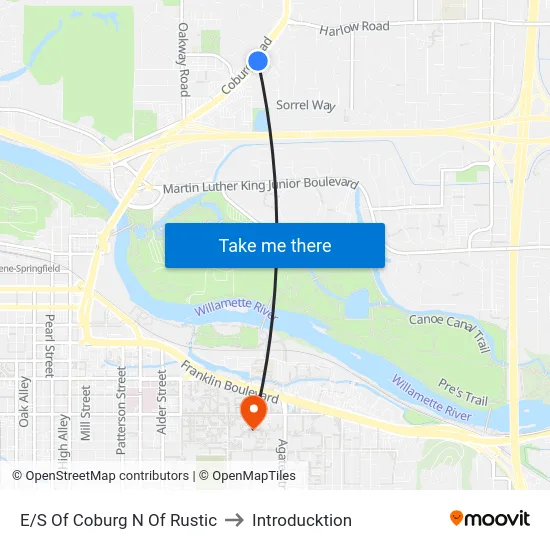 E/S Of Coburg N Of Rustic to Introducktion map