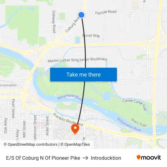E/S Of Coburg N Of Pioneer Pike to Introducktion map