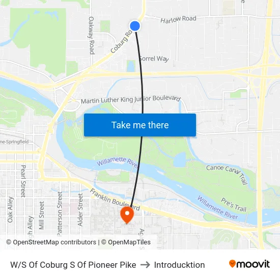 W/S Of Coburg S Of Pioneer Pike to Introducktion map