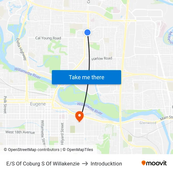 E/S Of Coburg S Of Willakenzie to Introducktion map