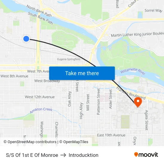 S/S Of 1st E Of Monroe to Introducktion map
