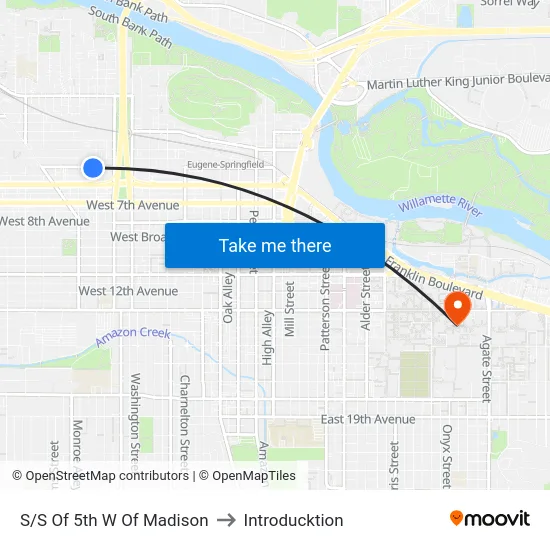 S/S Of 5th W Of Madison to Introducktion map