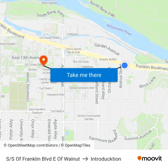 S/S Of Franklin Blvd E Of Walnut to Introducktion map