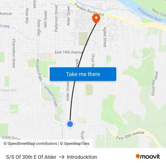 S/S Of 30th E Of Alder to Introducktion map