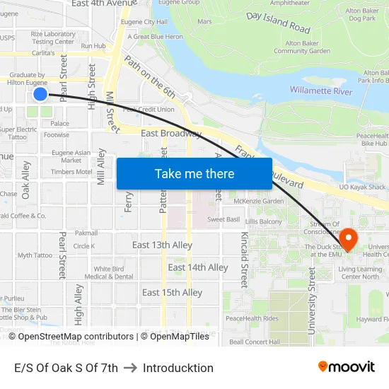 E/S Of Oak S Of 7th to Introducktion map