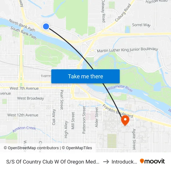 S/S Of Country Club W Of Oregon Medical Group to Introducktion map