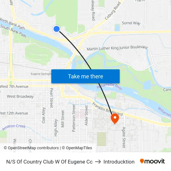 N/S Of Country Club W Of Eugene Cc to Introducktion map