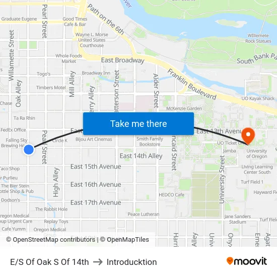 E/S Of Oak S Of 14th to Introducktion map