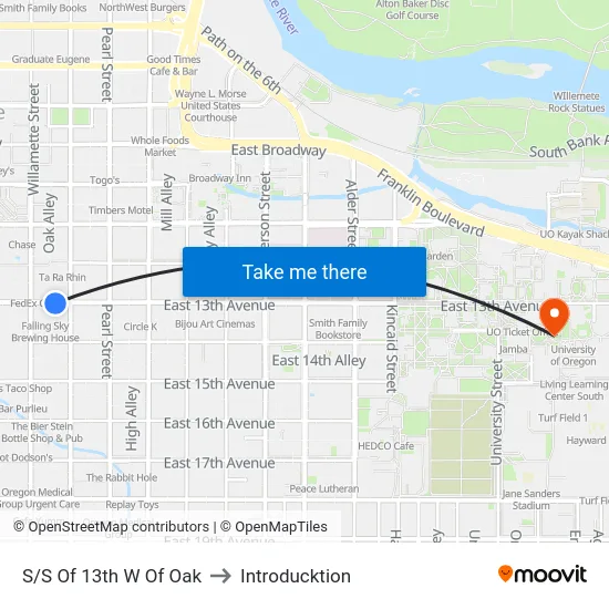 S/S Of 13th W Of Oak to Introducktion map