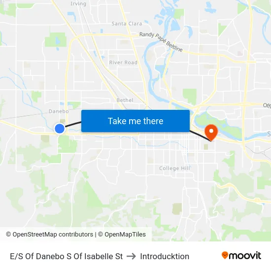 E/S Of Danebo S Of Isabelle St to Introducktion map