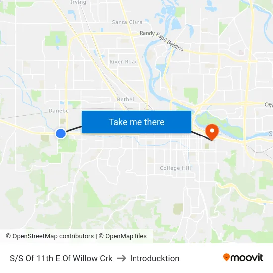 S/S Of 11th E Of Willow Crk to Introducktion map
