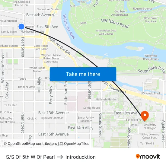 S/S Of 5th W Of Pearl to Introducktion map