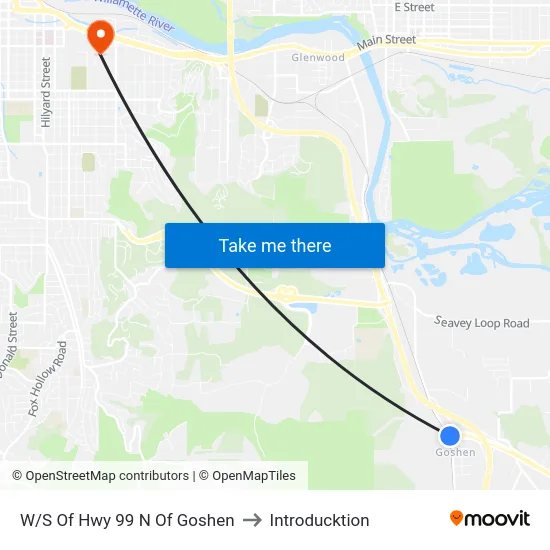 W/S Of Hwy 99 N Of Goshen to Introducktion map