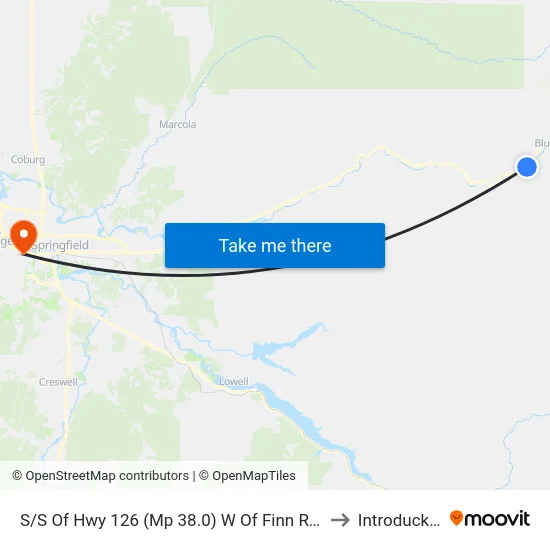 S/S Of Hwy 126 (Mp 38.0) W Of Finn Rock Store to Introducktion map