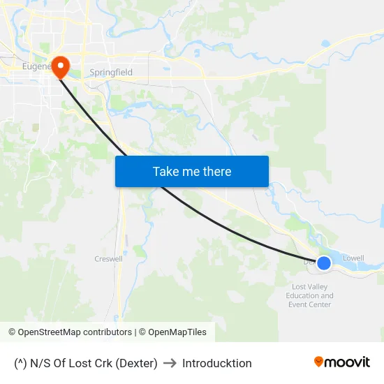 (^) N/S Of Lost Crk (Dexter) to Introducktion map