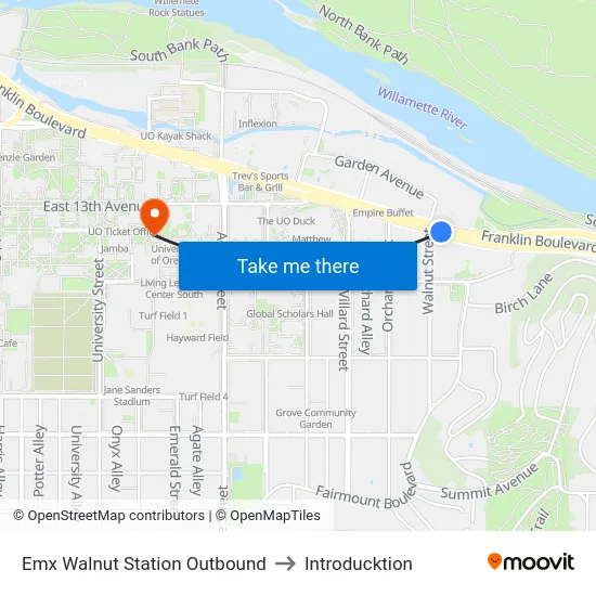 Emx Walnut Station Outbound to Introducktion map