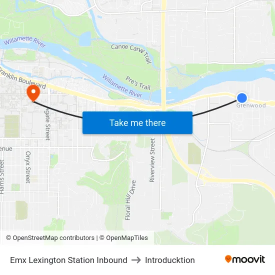 Emx Lexington Station Inbound to Introducktion map