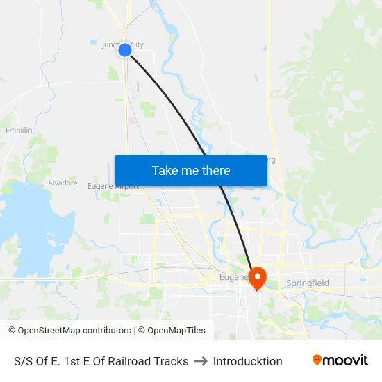 S/S Of E. 1st E Of Railroad Tracks to Introducktion map
