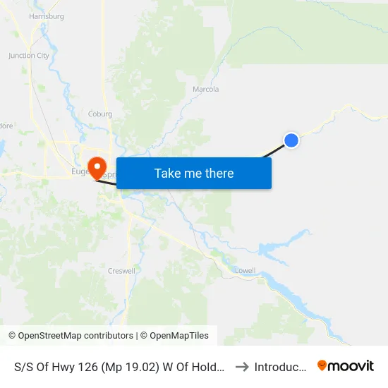 S/S Of Hwy 126 (Mp 19.02) W Of Holden Creek Ln to Introducktion map